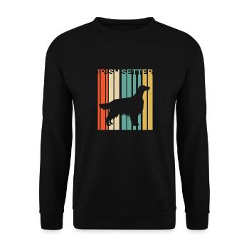 Retro Vintage Irish Red Setter Silhouette - Unisex Pullover - Schwarz - Vorne - Alina (178cm) & Michal (187cm)