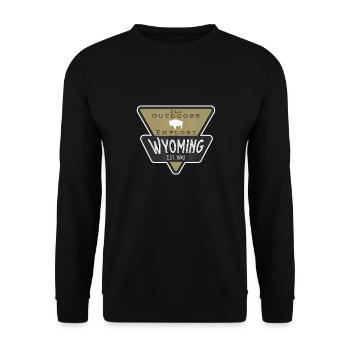 Entdecken Wyoming Wyoming-Flagge Im Freien Camping - Unisex Pullover - Schwarz - Vorne - Alina (178cm) & Michal (187cm)