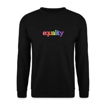 Equality Gay Pride Rainbow Retro Distressed - Unisex Sweatshirt - black - Front - Alina (178cm) & Michal (187cm)
