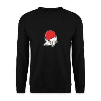 Japan-Flaggen-Kran japanische Citizen Geschenk - Unisex Pullover - Schwarz - Vorne - Alina (178cm) & Michal (187cm)