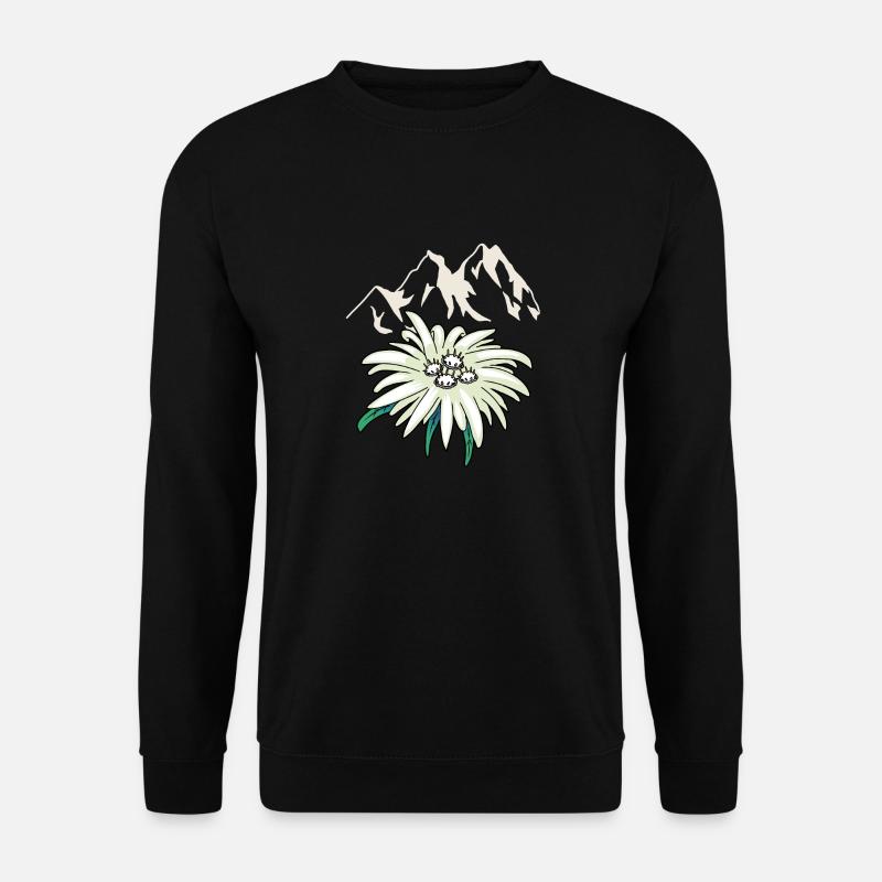 Gebirge Berge Gipfel Edelweiß Blume Tirol - Unisex Pullover - Schwarz