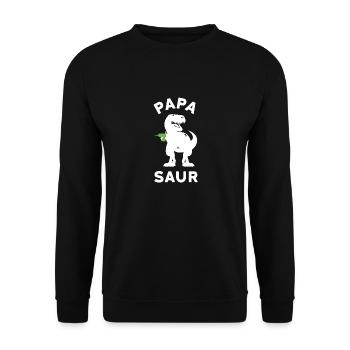 Cadeau pour papa papa, papasaur dinosaures - Sweat-shirt Unisexe - noir - Devant - Alina (178cm) & Michal (187cm)