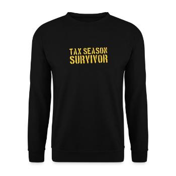 Tax season survivor funny taxes - Unisex Sweatshirt - black - Front - Alina (178cm) & Michal (187cm)