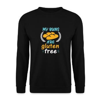 Chemise coeliaque drôle - Mes petits pains sont sans gluten - Sweat-shirt Unisexe - noir - Devant - Alina (178cm) & Michal (187cm)