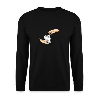 Adam obtient du papier toilette de Dieu I papier toilette - Sweat-shirt Unisexe - noir - Devant - Alina (178cm) & Michal (187cm)