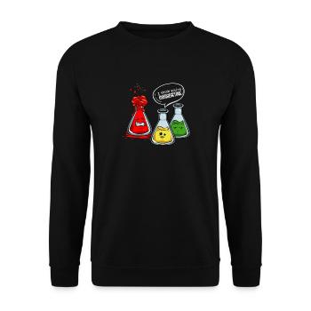 Je pense que vous exagérez le cadeau de la physique de la chimie - Sweat-shirt Unisexe - noir - Devant - Alina (178cm) & Michal (187cm)