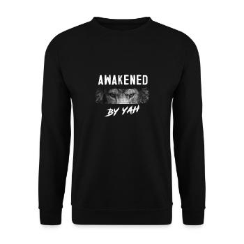 Awakened By Yah Lion de Juda Israël hébreu - Sweat-shirt Unisexe - noir - Devant - Alina (178cm) & Michal (187cm)