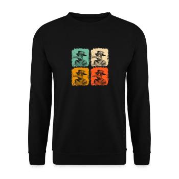 Pestdoktor Retro PopArt Geschenk - Unisex Pullover - Schwarz - Vorne - Alina (178cm) & Michal (187cm)