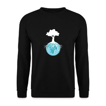 World Tree Roots Environmentalist and nature lover - Unisex Sweatshirt - black - Front - Alina (178cm) & Michal (187cm)