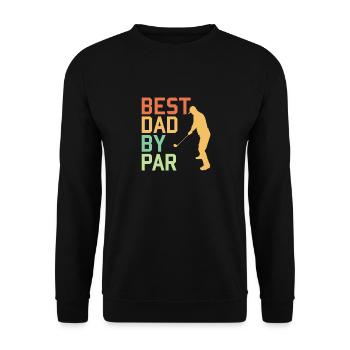 Best Dad By Par - Geschenk für einen Golfer - Unisex Pullover - Schwarz - Vorne - Alina (178cm) & Michal (187cm)