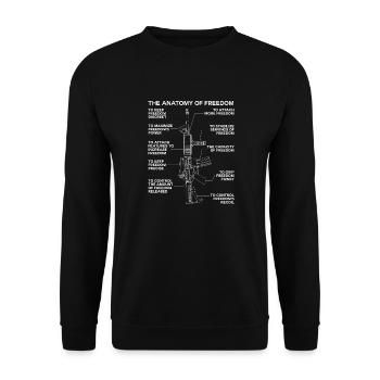 The Anatomy of Freedom gift for soldier weapons - Unisex Sweatshirt - black - Front - Alina (178cm) & Michal (187cm)