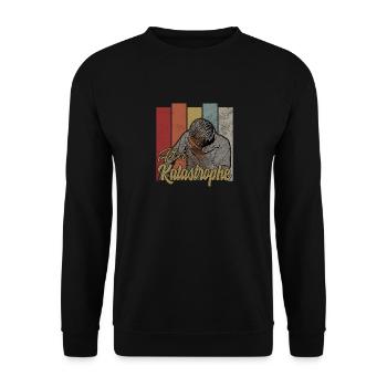 Alter Katastrophe - lustiger Spruch vintage retro - Unisex Pullover - Schwarz - Vorne - Alina (178cm) & Michal (187cm)