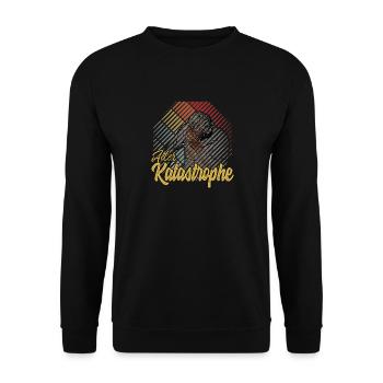 Alter Katastrophe - lustiger Spruch vintage retro - Unisex Pullover - Schwarz - Vorne - Alina (178cm) & Michal (187cm)
