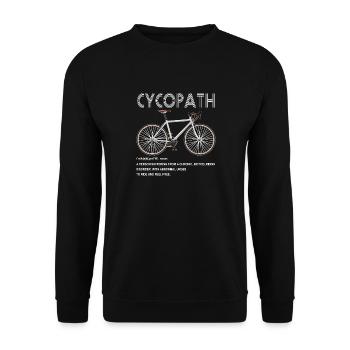Cycopath Funny Bike Cycle Radfahrer Wortspiel Zitat Humor - Unisex Pullover - Schwarz - Vorne - Alina (178cm) & Michal (187cm)