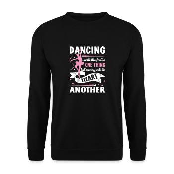 Balletttänzer, der mit dem Herzen tanzt - Unisex Pullover - Schwarz - Vorne - Alina (178cm) & Michal (187cm)