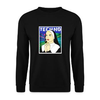 Techno Nun - Unisex Sweatshirt - black - Front - Alina (178cm) & Michal (187cm)
