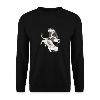 Tättowierer Irezumi Katzen Liebhaber Geschenk Tig - Unisex Pullover - Schwarz - Vorne - Alina (178cm) & Michal (187cm)