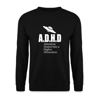 Adhd slogan - Sweat-shirt Unisexe - noir - Devant - Alina (178cm) & Michal (187cm)
