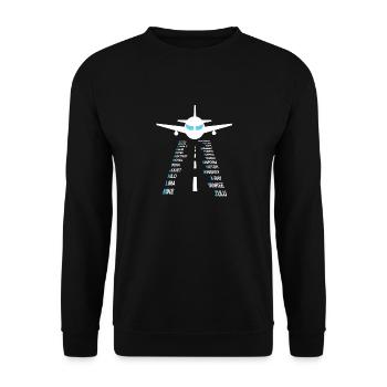 Phonetic alphabet flying pilot plane IPA - Unisex Sweatshirt - black - Front - Alina (178cm) & Michal (187cm)