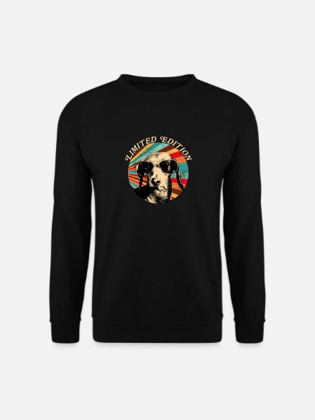 Dackel mit Sonnenbrille limited Edition retro - Unisex Pullover - Schwarz