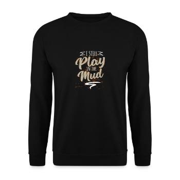 Mud Run Shirts for Women & Men Mud Running Team - Unisex Sweatshirt - black - Front - Alina (178cm) & Michal (187cm)