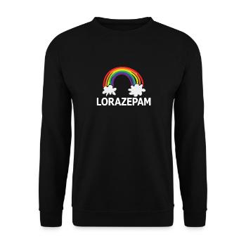 Funny Nurse Humor Rainbow Medical Lorazepam - Unisex Sweatshirt - black - Front - Alina (178cm) & Michal (187cm)