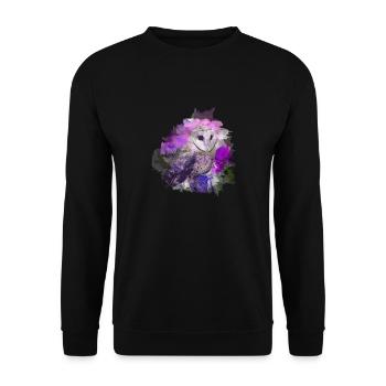Eule - Unisex Pullover - Schwarz - Vorne - Alina (178cm) & Michal (187cm)