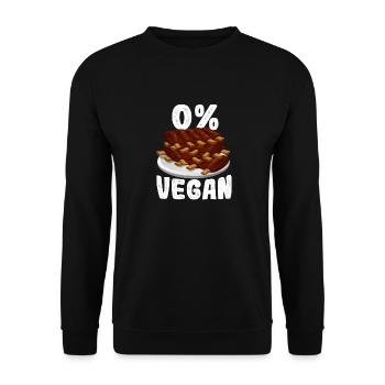 0% vegan für Fleischer und Metzger - Unisex Pullover - Schwarz - Vorne - Alina (178cm) & Michal (187cm)