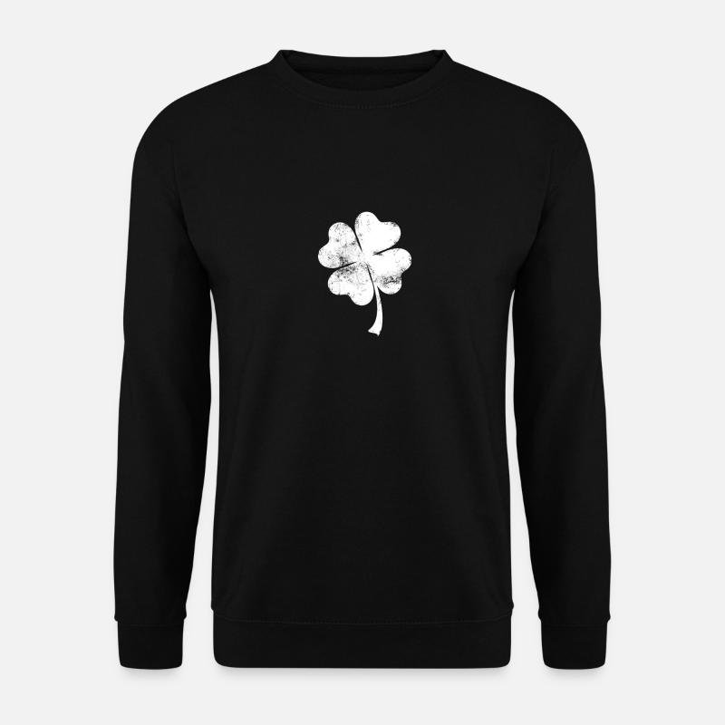 LUCKY IRISH 4 LEAF CLOVER - Unisex Sweatshirt - black