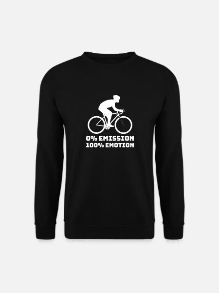 0% emission 100% emotion bicycle CO2 climate strike - Unisex Sweatshirt - black