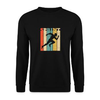 Retro Sprinting Design for a Sprinter - SPRINT - Unisex Sweatshirt - black - Front - Alina (178cm) & Michal (187cm)