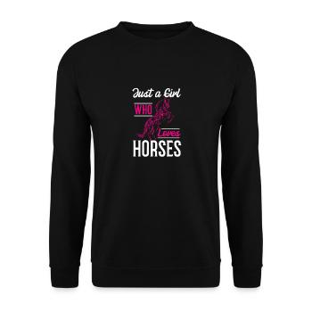 Juste une fille qui aime les chevaux - Sweat-shirt Unisexe - noir - Devant - Alina (178cm) & Michal (187cm)