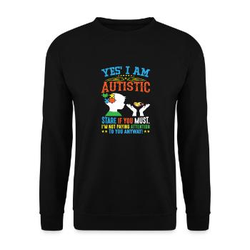 Yes, I am autistic - Unisex Sweatshirt - black - Front - Alina (178cm) & Michal (187cm)