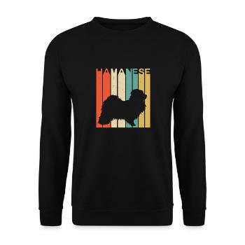 Chien silhouette havanais vintage rétro - Sweat-shirt Unisexe - noir - Devant - Alina (178cm) & Michal (187cm)
