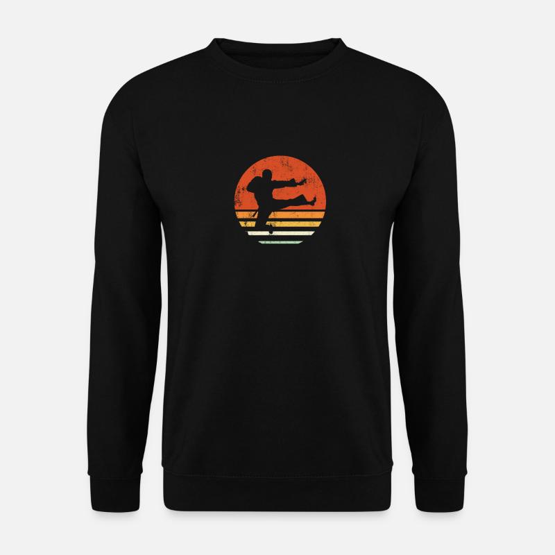Retro Karate jump kick - Unisex Pullover - Schwarz