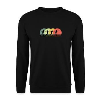 Ultimate Frisbee - Retro, Vintage - Unisex Sweatshirt - black - Front - Alina (178cm) & Michal (187cm)