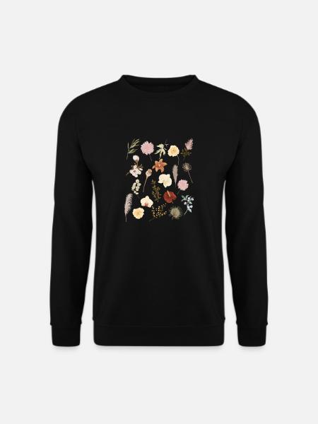 Vintage Boho Botanic Wildflower Flower Nature Love - Unisex Pullover - Schwarz