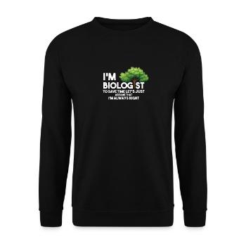 Je suis biologiste - Sweat-shirt Unisexe - noir - Devant - Alina (178cm) & Michal (187cm)