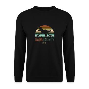 Dadasaurus, Vintage dad dino dinosaur Fathers day - Unisex Sweatshirt - black - Front - Alina (178cm) & Michal (187cm)