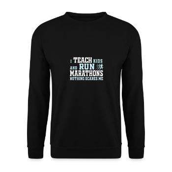 Marathon runner TShirt for teachers - Unisex Sweatshirt - black - Front - Alina (178cm) & Michal (187cm)