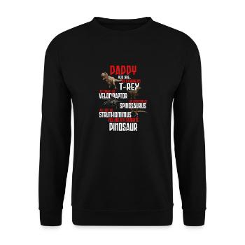 Papa saurus, daddysaurus papa dinosaure - Sweat-shirt Unisexe - noir - Devant - Alina (178cm) & Michal (187cm)