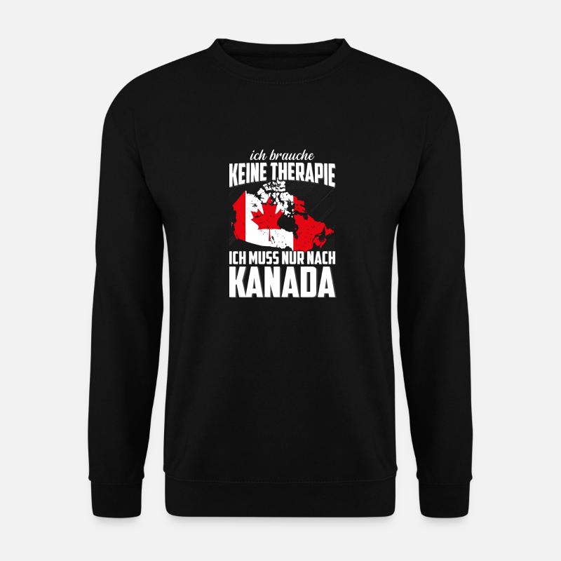 Kanada Flagge keine Therapie Spruch Geschenk - Unisex Pullover - Schwarz