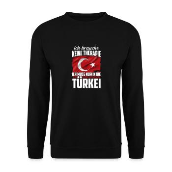 Turkey no therapy trip holiday gift - Unisex Sweatshirt - black - Front - Alina (178cm) & Michal (187cm)