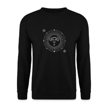 Widder Sternzeichen - geboren im März und April - Unisex Pullover - Schwarz - Vorne - Alina (178cm) & Michal (187cm)