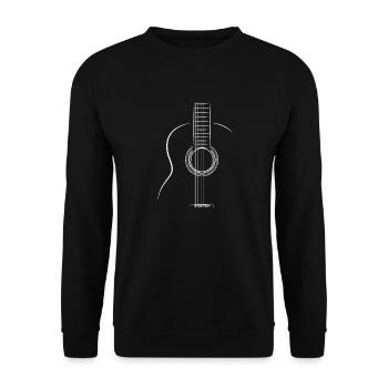 T-shirt guitare acoustique pour guitaristes - Sweat-shirt Unisexe - noir - Devant - Alina (178cm) & Michal (187cm)