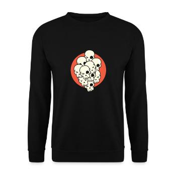 Totenschädel - Unisex Pullover - Schwarz - Vorne - Alina (178cm) & Michal (187cm)
