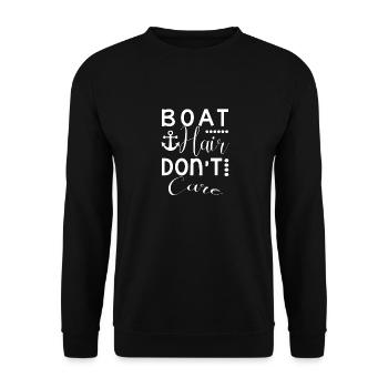 Boat hair don't care - Unisex Sweatshirt - black - Front - Alina (178cm) & Michal (187cm)