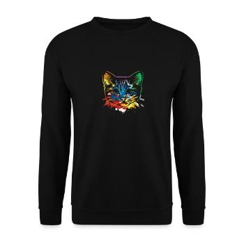 Chat pop art - Sweat-shirt Unisexe - noir - Devant - Alina (178cm) & Michal (187cm)