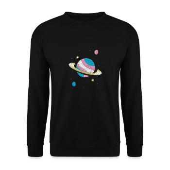 Transgender Planet Transgender Nonbinary Trans - Unisex Pullover - Schwarz - Vorne - Alina (178cm) & Michal (187cm)