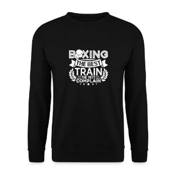 Boxen Der beste Zug Der Rest beschwert sich - Unisex Pullover - Schwarz - Vorne - Alina (178cm) & Michal (187cm)